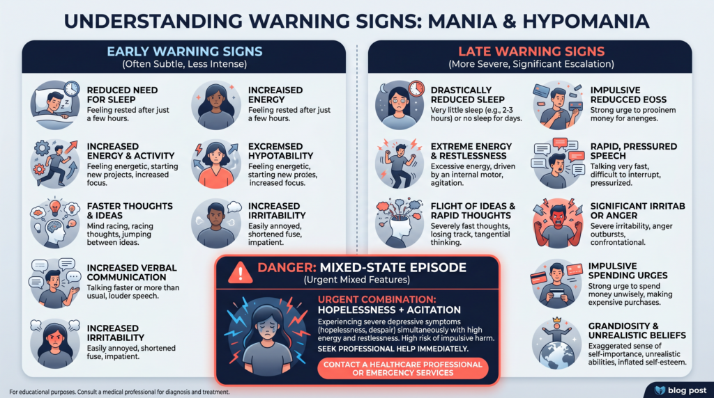Comparison Of Early And Late Warning Signs Before Mania Or Hypomania